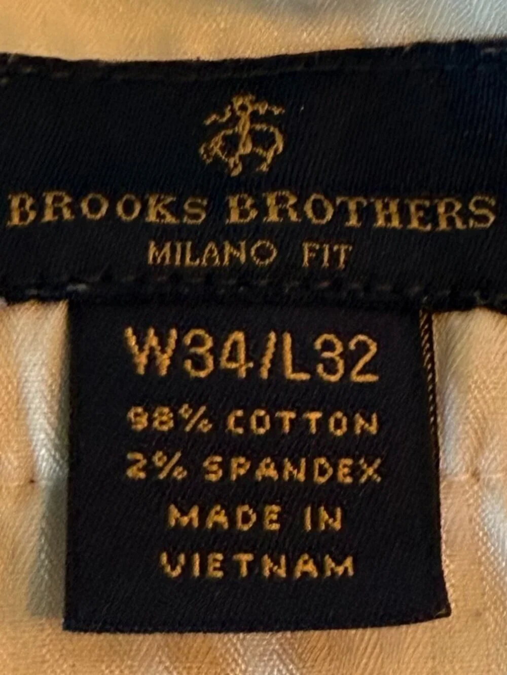 Brooks Brothers Men's Milano Fit Football Embroidered Chino Pants | Tan Khaki